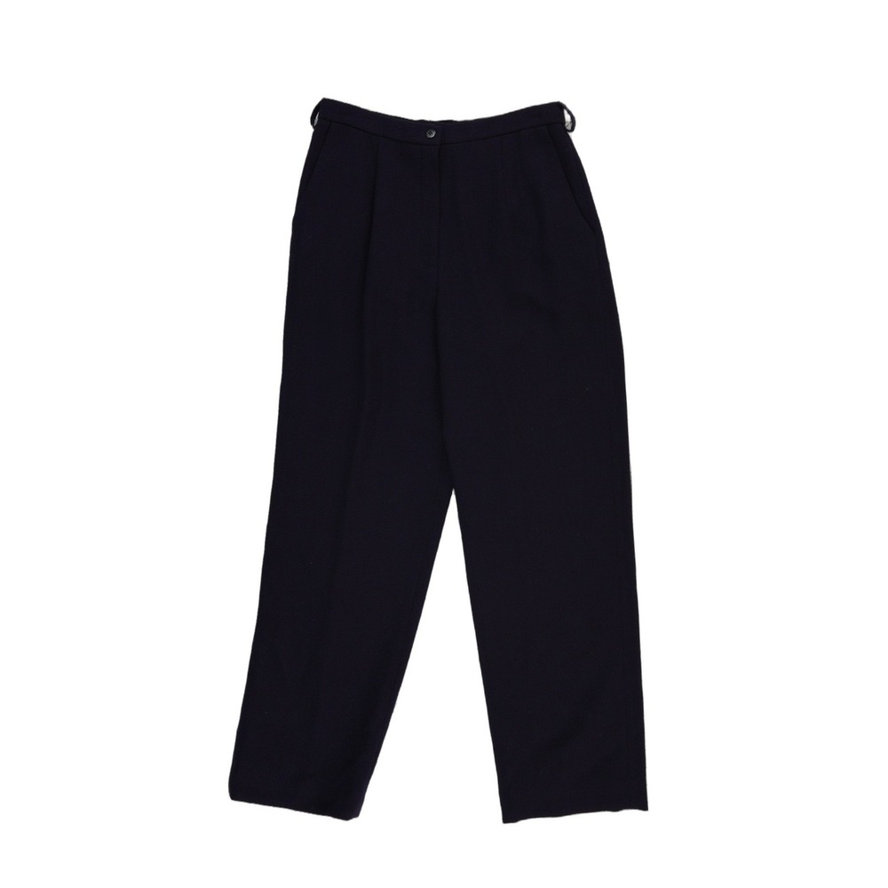Worth‎ Classic Pleated Pants Women's Size 6 Navy 100% Wool High Rise Straight